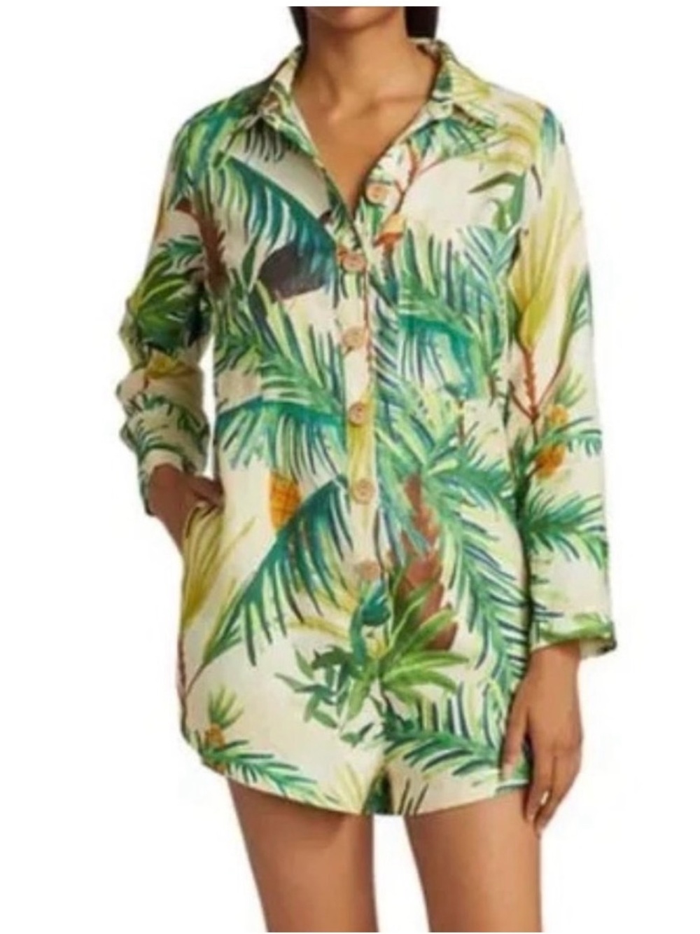 FARM Rio Toucan Paradise Romper featuring in a vibrant tropical print, Med